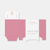 Ballotins Élégant croix florale rose Baptême (Déplié)
