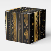 Ballotins Élégant Cube Verticale Noir Et Or (Verso)