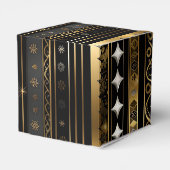 Ballotins Élégant Cube Verticale Noir Et Or (Arrière)