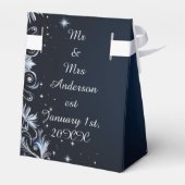 Ballotins Elegant Dark Blue & Silver Wedding Favor Boxes (Arrière)