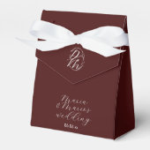 Ballotins Elegant Delicate Floral Wedding Logo Deep Burgundy (Verso)