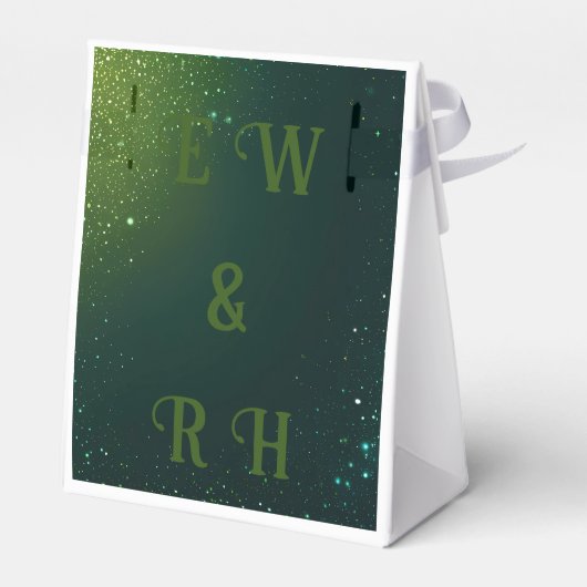 Ballotins Elégant design vert étincelant pour le mariage inv (Arrière)