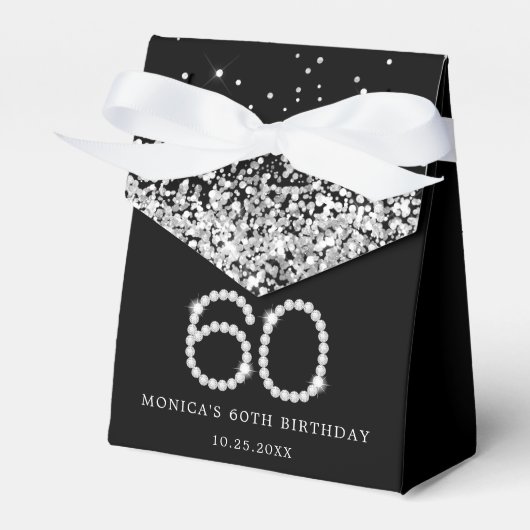 Ballotins Elégant Diamants d'argent noir 60e anniversaire (Verso)