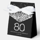 Ballotins Elégant Diamants d'argent noir 80e anniversaire (Recto)