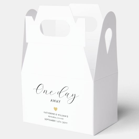 Ballotins Élégant Dîner De Répétition Coeur Or Un Jour Plus  (Ouvert)