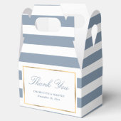 Ballotins Elégant Dusty Blue Stripes Mariage Merci (Ouvert)