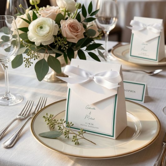 Ballotins Élégant Emerald Green Wedding Favor Box