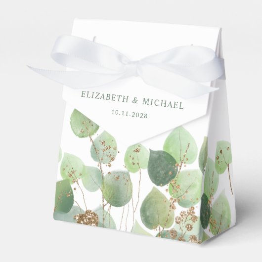 Ballotins Elégant Eucalyptus Aquarelle Mariage Favor Box (Verso)