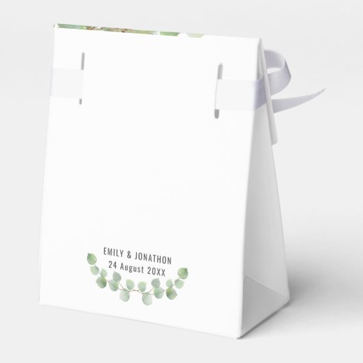 Ballotins Elégant Eucalyptus Vert Or Noms Date Blanc (Arrière)