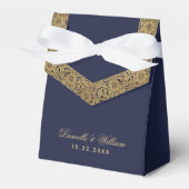 Ballotins Elégant Faux Gold Foil Marine Mariage de script bl (Verso)