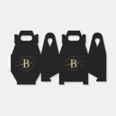 Ballotins Élégant Féminin Nom Monogrammé Script Or Noir (Déplié)