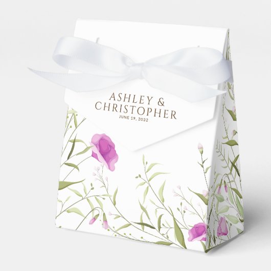 Ballotins Élégant Fleur sauvage moderne blanc & Mariage de b (Verso)