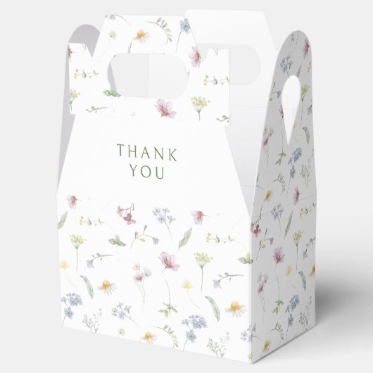 Ballotins Élégant Fleur sauvage Pastel Soft Mariage botaniqu (Ouvert)