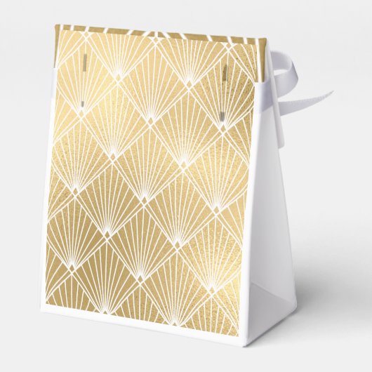 Ballotins Elégant Gatsby Art Déco Mariage blanc & or (Arrière)