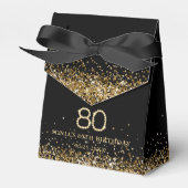 Ballotins Elegant Gold Diamonds 80th Birthday Favor Box (Verso)