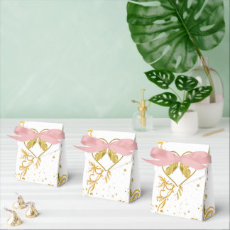 Ballotins Elegant Gold Floral Wedding Favor Box witFavor Box
