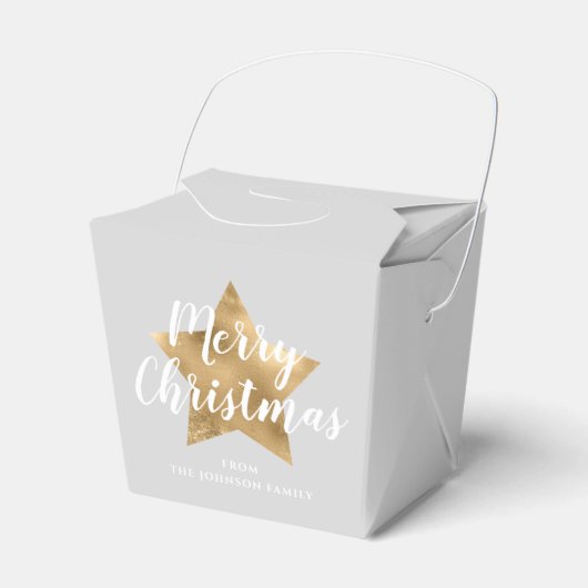 Ballotins Élégant Gris Faux Gold Star Joyeux Noël (Verso)