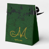 Ballotins Élégant Hunter Green Gold Mariage Monogramme (Arrière)