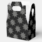 Ballotins Elegant Ice Crystals Snowflakes Pattern on Black (Ouvert)