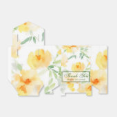 Ballotins Elégant jaune pêche orange aquarelle fleurie (Déplié)