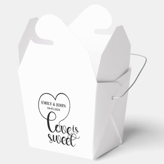 Ballotins Elegant Love Is Sweet calligraphy Heart (Ouvert)