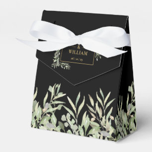 Ballotins Élégant mariage à feuillage vert et or