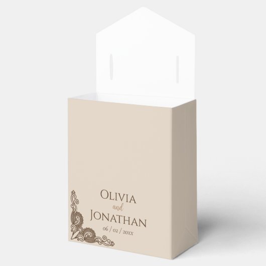 Ballotins Élégant Mariage beige beige orné (Ouvert)