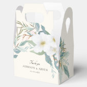 Ballotins Élégant Mariage blanc vert floral (Ouvert)