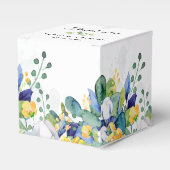 Ballotins Élégant mariage bleu-jaune fleuri (Verso)