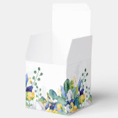 Ballotins Élégant mariage bleu-jaune fleuri (Ouvert)