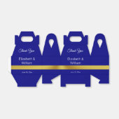 Ballotins Elégant Mariage bleu marine et  or Merci (Déplié)