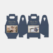 Ballotins Elégant Mariage bleu marine Merci photo (Déplié)