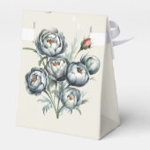 Ballotins Elégant mariage Bouquet vert et gris (Arrière)