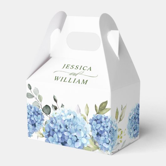 Ballotins Élégant Mariage cadeau Hydrangea Eucalyptus Blue H (Verso)