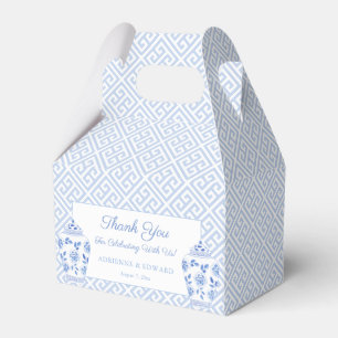 Ballotins Élégant Mariage Clé Grecque Bleu Pâle Et Blanc