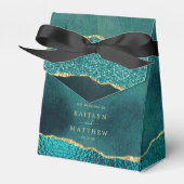 Ballotins Élégant Mariage d'âge Turquoise & Or (Verso)