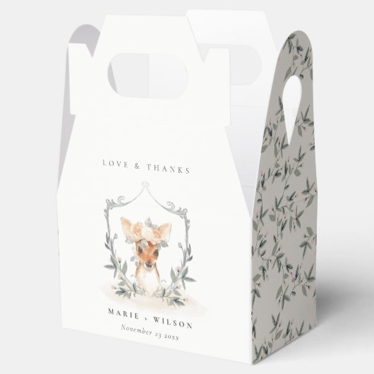 Ballotins Élégant Mariage de crête florale de cerf mou (Ouvert)