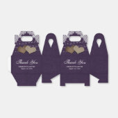 Ballotins Élégant Mariage de dentelle violet rustique (Déplié)