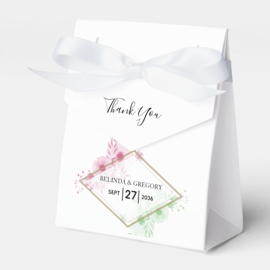 Ballotins Elégant Mariage de fleurs d'aquarelle (Verso)