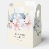 Ballotins Élégant Mariage de Fleurs Roses Bleues (Ouvert)