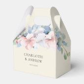 Ballotins Élégant Mariage de Fleurs Roses Bleues (Verso)