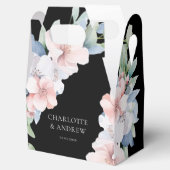 Ballotins Élégant Mariage de Fleurs Roses Bleues (Ouvert)