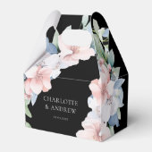 Ballotins Élégant Mariage de Fleurs Roses Bleues (Verso)