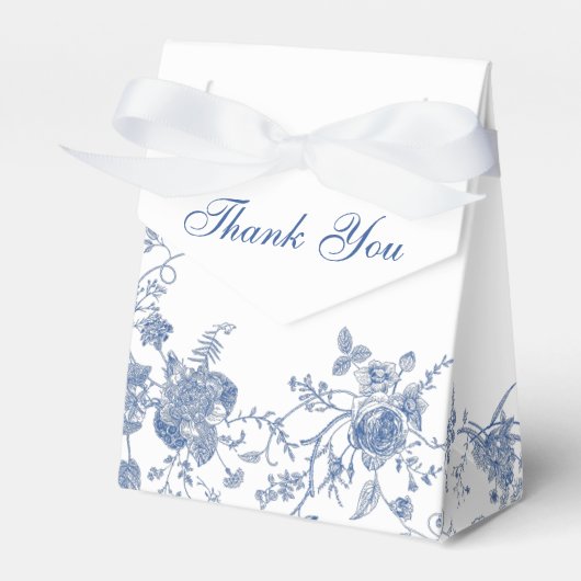 Ballotins Élégant Mariage de Floral Bleu Victorien Français (Verso)