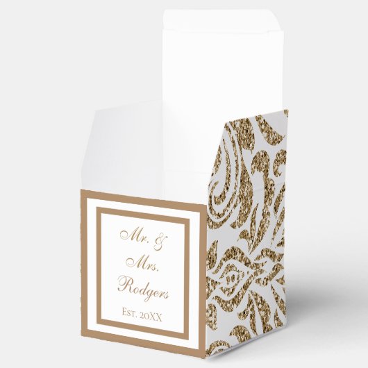 Ballotins Élégant Mariage de Parties scintillant White and G (Ouvert)