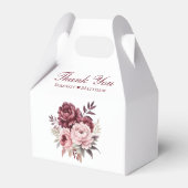 Ballotins Élégant Mariage de pivoine d'aquarelle bordeaux fl (Arrière)