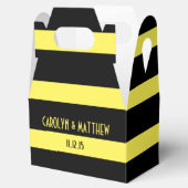 Ballotins Élégant Mariage de rayures Jaune Noir (Ouvert)