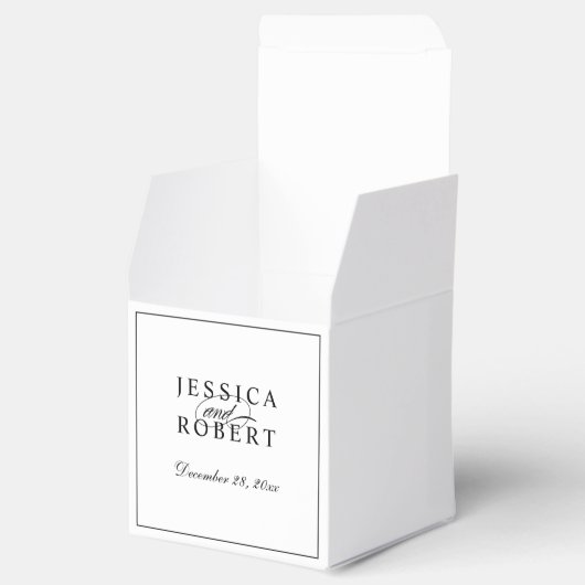 Ballotins Élégant Mariage de script noir et blanc (Ouvert)