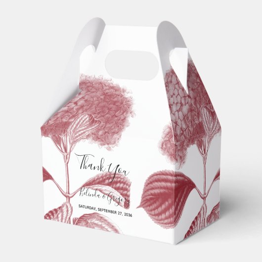 Ballotins Élégant Mariage d'Hydrangée bordeaux (Verso)