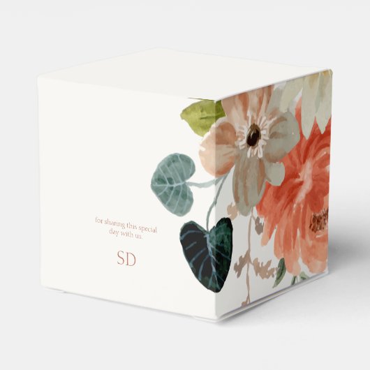 Ballotins Élégant Mariage d'initiaux en deux aquarelles flor (Arrière)